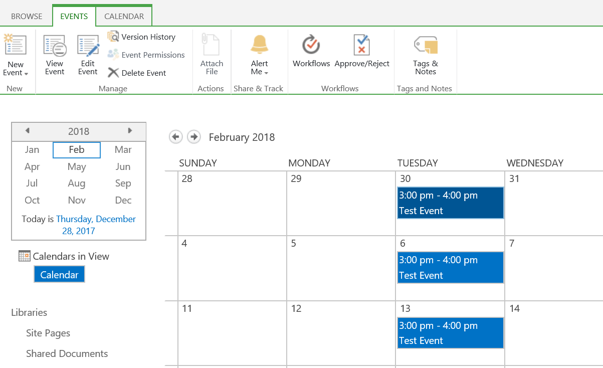 Calendar Item Approval Process PEPFAR SharePoint