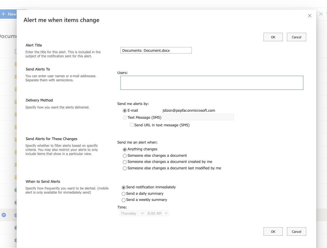 How to Set Up Alerts PEPFAR SharePoint