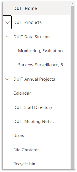 Editing Left Hand Side Menus – PEPFAR SharePoint